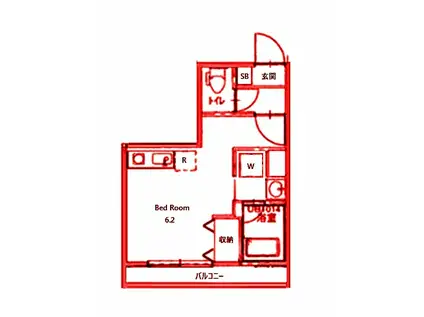 ブライト・アボード(ワンルーム/2階)の間取り写真