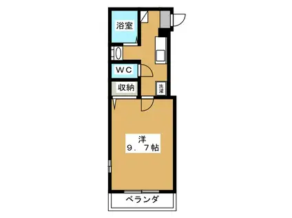 ハイライズ(1K/3階)の間取り写真