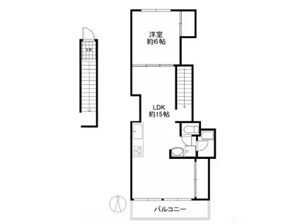 東武西新井第一サンライトマンション(1LDK/5階)の間取り写真