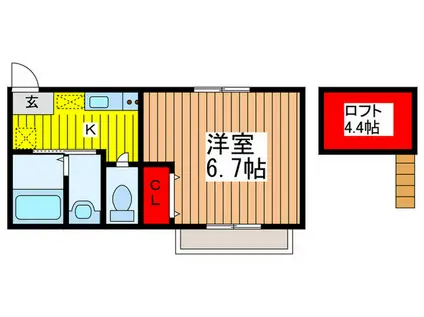 BEST STAGE 北与野(1K/2階)の間取り写真
