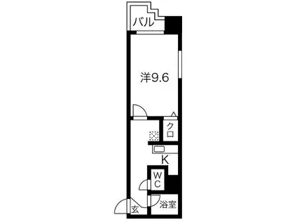 鶴舞パークヒルズ(1K/8階)の間取り写真