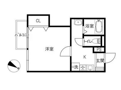 VIVALLEY(1K/3階)の間取り写真
