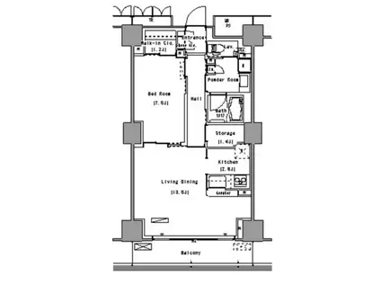 PARK AXIS 豊洲(1SLDK/4階)の間取り写真