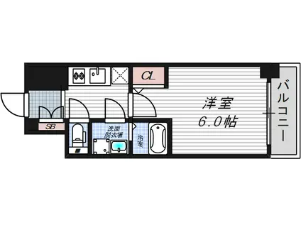エスリード新福島(1K/8階)の間取り写真