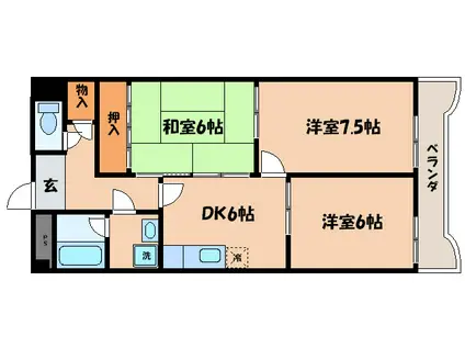 ヴィラ51(3DK/3階)の間取り写真