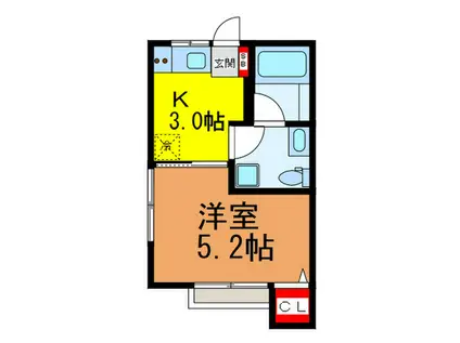 コーポエミー(1K/2階)の間取り写真