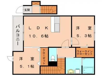 HOUSE 庄(2LDK/2階)の間取り写真