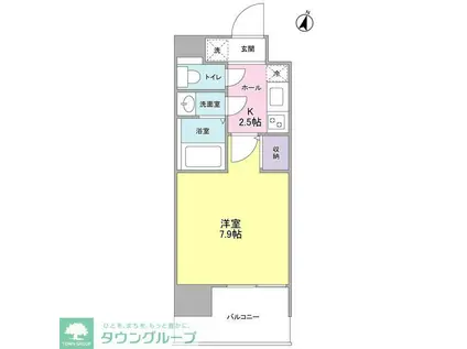 ラークガーデン木場(1K/7階)の間取り写真