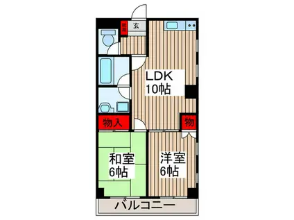 第1正五コーポ(2LDK/2階)の間取り写真