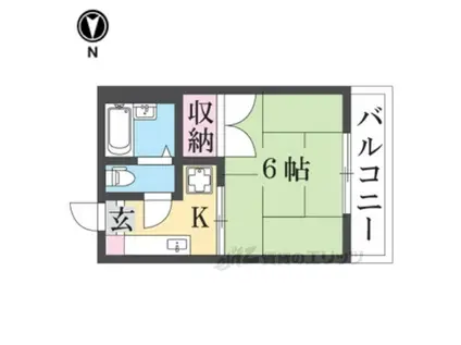 エスト香里(1K/1階)の間取り写真