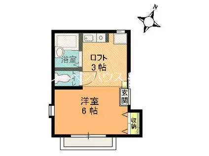 カーサ桶川(ワンルーム/2階)の間取り写真