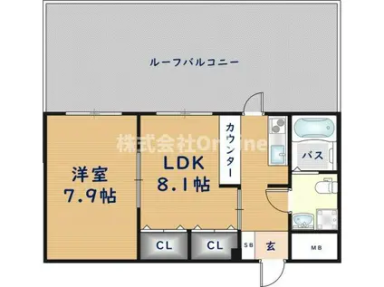 インパレス小阪(1LDK/7階)の間取り写真