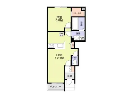 ALBA BEL(1LDK/1階)の間取り写真