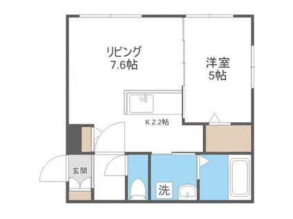 地下鉄東西線 円山公園駅 徒歩12分 4階建 築12年(1LDK/1階)の間取り写真