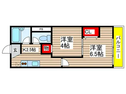 中村ビル(2K/3階)の間取り写真