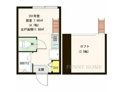 AVENIR永福(ワンルーム/1階)の間取り写真