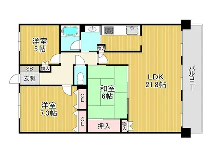 ステーシア守山駅前(3LDK/14階)の間取り写真