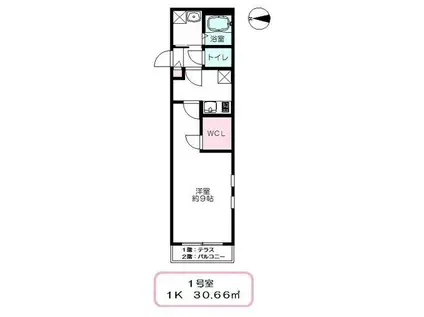 メゾンアマーレ(1K/1階)の間取り写真