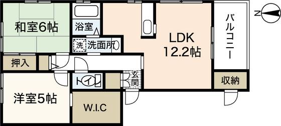 グランシード西原A棟(2LDK/1階)の間取り写真