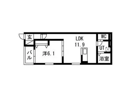 リヴェール神郷(1LDK/3階)の間取り写真