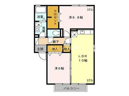 メイスクエアB(2LDK/1階)の間取り写真