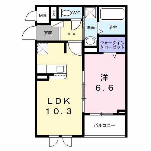 メゾンボヌール(1LDK/3階)の間取り写真