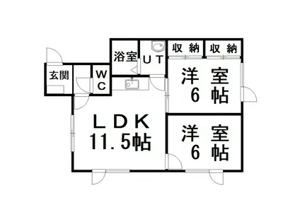 コーポLILY(2LDK/2階)の間取り写真