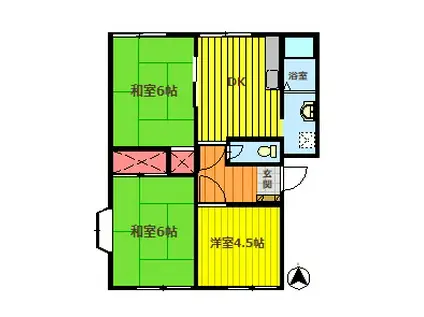 サンシャインハイツC棟(3DK/1階)の間取り写真
