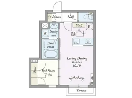 ヴィエル(1LDK/1階)の間取り写真