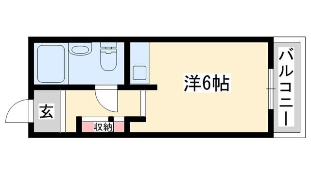 ドミトリーI(ワンルーム/1階)の間取り写真