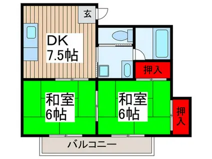 20世紀第2ハイツ(2DK/2階)の間取り写真