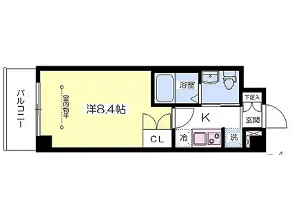 京成成田駅東口センターゲートビル(1K/7階)の間取り写真