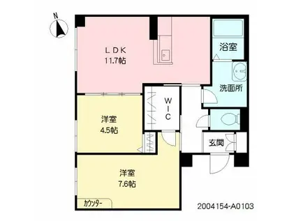 シャーメゾン出来島(2LDK/1階)の間取り写真