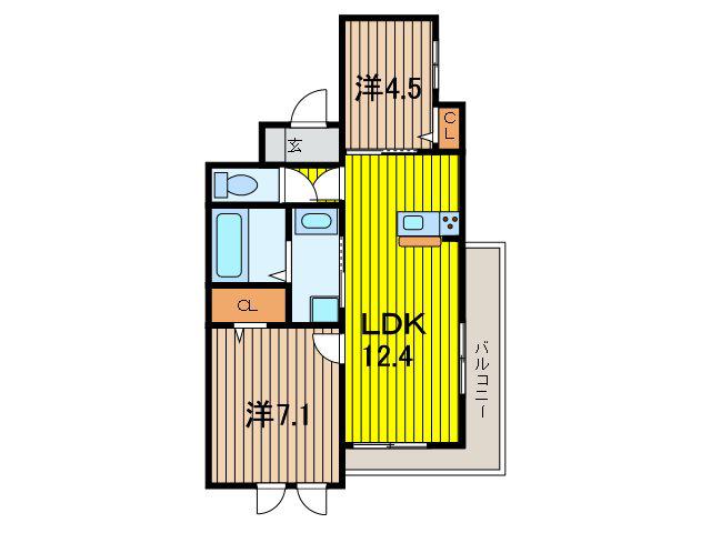 ルミナスコート(2LDK/2階)の間取り写真