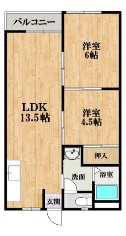 STEADY羽曳野(3DK/1階)の間取り写真