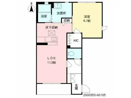 ファインシアコート(1LDK/1階)の間取り写真