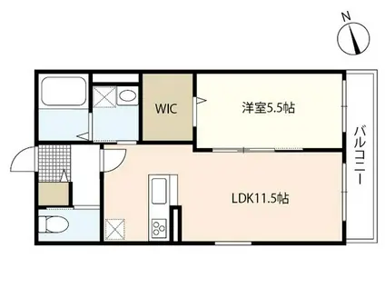 オーシャムY(1LDK/3階)の間取り写真