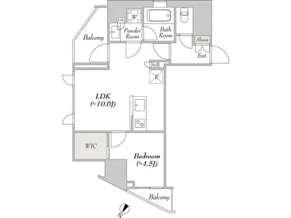 ルミーク北品川 100(1LDK/4階)の間取り写真
