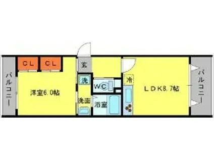 ALPORTO(1LDK/1階)の間取り写真