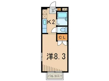 BELLEMAISON(1K/2階)の間取り写真