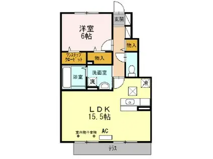 エクセルシア柏村(1LDK/1階)の間取り写真