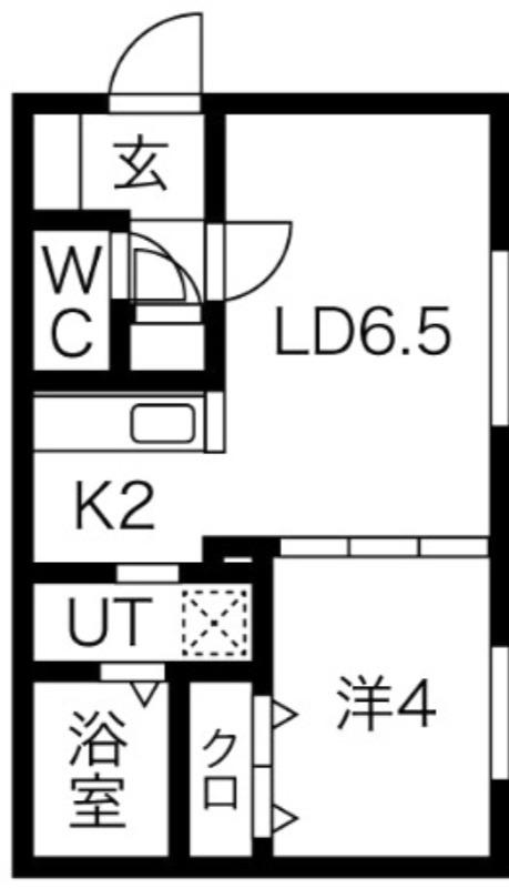 ASAS KOTONI(1LDK/1階)の間取り写真