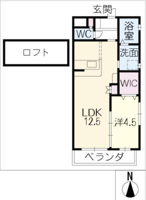 アメニティ垣戸(1LDK/4階)の間取り写真