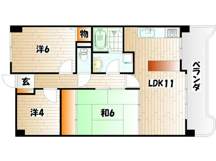トーカンマンション高炉台公園(3LDK/7階)の間取り写真