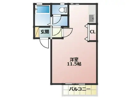 サル・ド・セジュール(ワンルーム/1階)の間取り写真