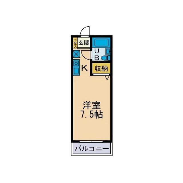 メゾンポワソンルージュ(ワンルーム/2階)の間取り写真