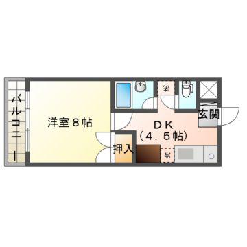 パラツイーナ光南(1DK/4階)の間取り写真