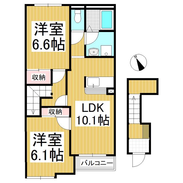 パルファミール(2LDK/2階)の間取り写真