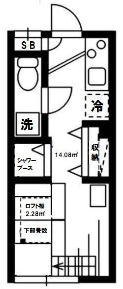 クラソ早稲田(ワンルーム/1階)の間取り写真