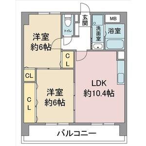レージュ幸心(2LDK/3階)の間取り写真